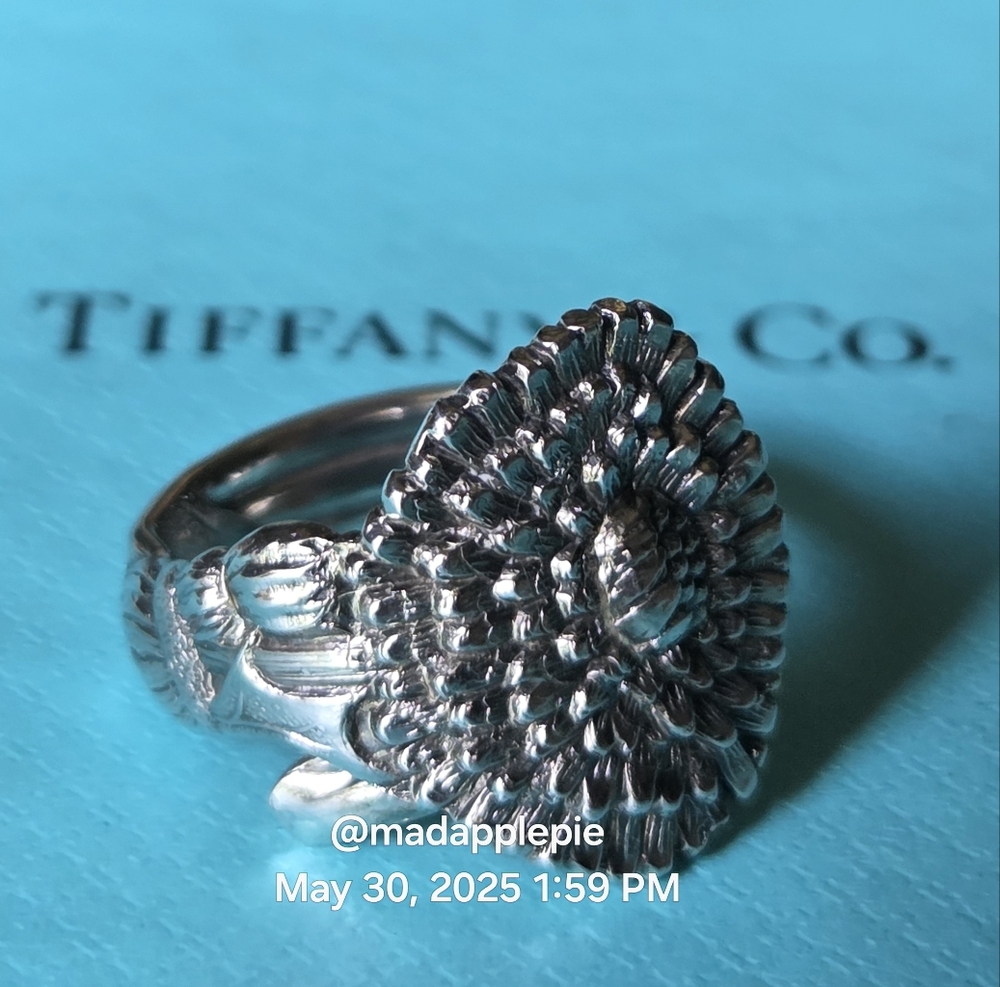 1885 Tiffany & Co.  Dandelion Spoon Ring in Sterling Silver Luxury Vintage #44 - Picture 3 of 12